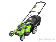 Газонокосилка аккумуляторная  G-MAX 40V GREENWORKS G40LM49DBK4 c АКБ 4АЧ и ЗУ Greenworks 2500207VB