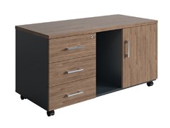 Тумба для оргтехники ПРАКТИК NPW-410 темный орех/антрацит S36099421217