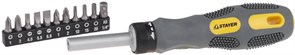 Отвертка с набором бит Stayer Max Grip 1/4 12шт 2589-H12 G