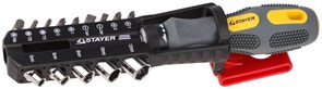 Отвертка с набором бит Stayer Max Grip 1/4 15шт 25923-H15 G