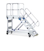 Алюминиевый трап с платформой Zarges Z600 передвижной 800мм 9 ступеней 45° 40259615